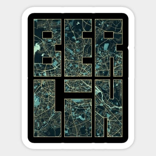 Berlin, Germany City Map Typography - Summer Sticker